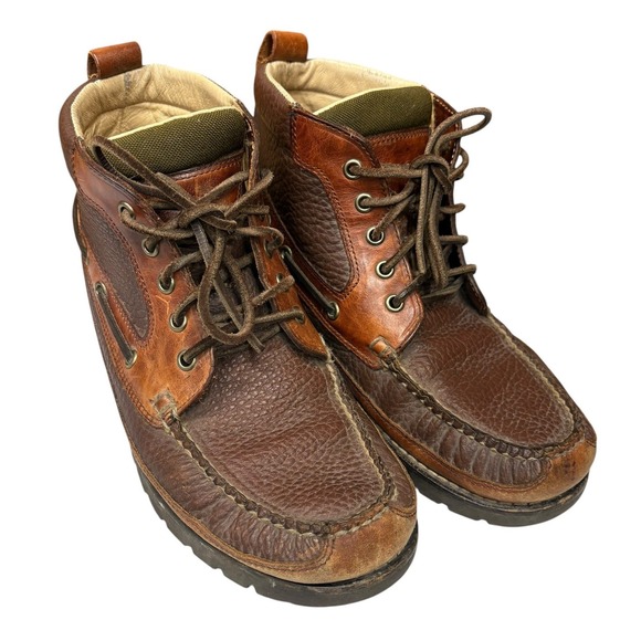 L L Bean Other - L L Bean Allagash Handsewn Bison Leather Chukka Boots Brown Moc Toe Heritage 9